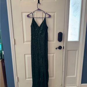 Speechless Sparkling Green Maxi Dress